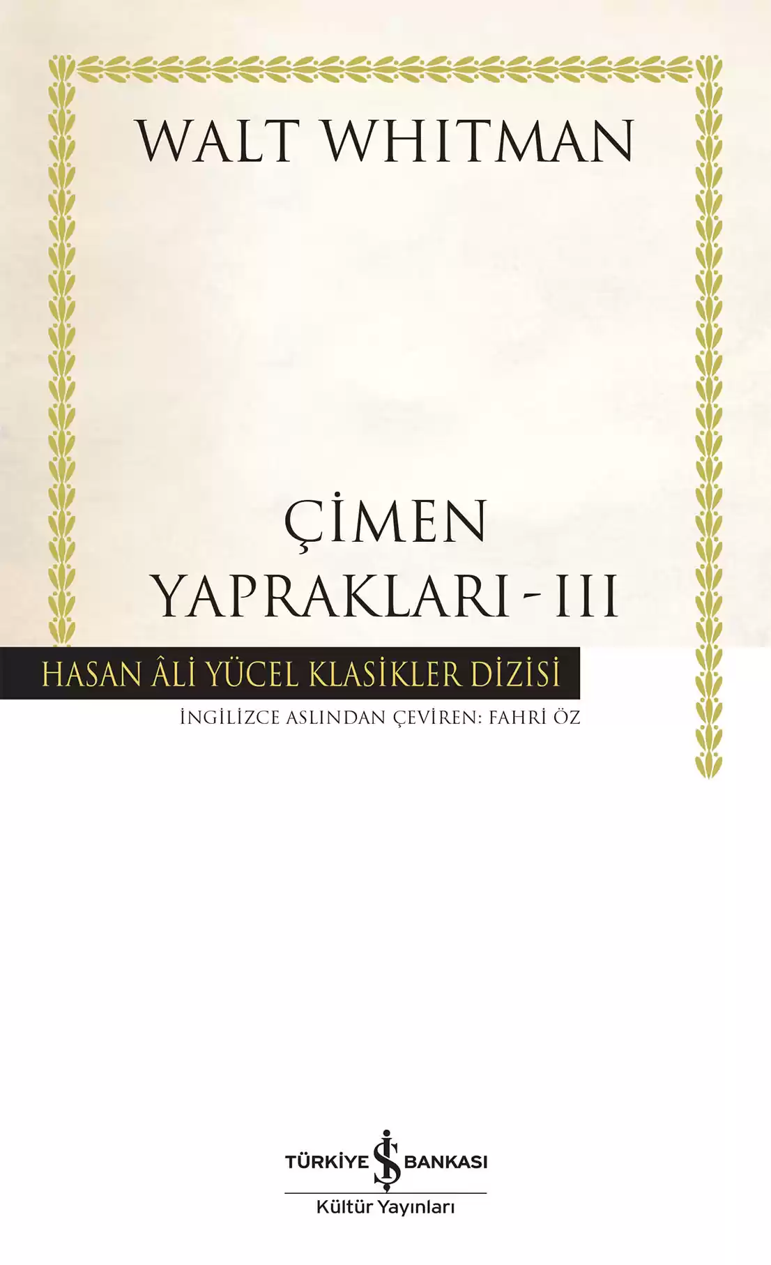Çimen Yaprakları – III kapağı